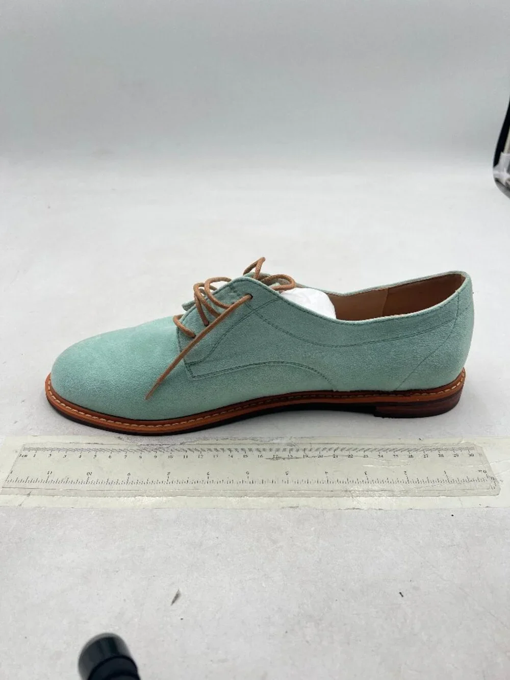 FSJ Green Men's Oxford Round Toe Lace-up Low Stacked Heel Wingtip Dress Shoes